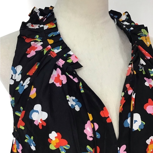 Mud Pie Black Floral Ruffle Sleeveless Tiered Sundress Women’s Size Small - Picture 8 of 12
